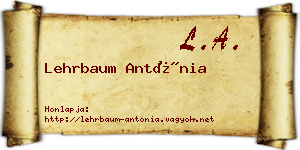 Lehrbaum Antónia névjegykártya